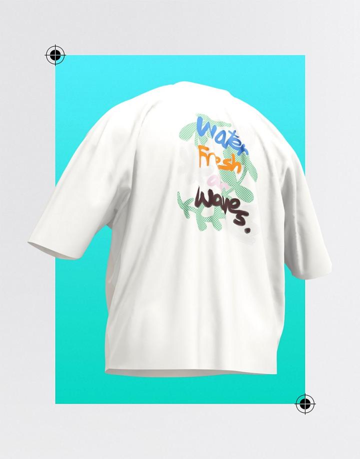 Asos Design Circular Design Oversized T-shirt - Wear 2 Ways Front & Back Prints-neutral