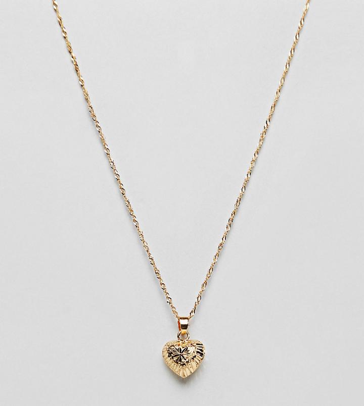 Regal Rose 18k Gold Plated Starburst Puff Heart Pendant Necklace - Gold