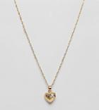 Regal Rose 18k Gold Plated Starburst Puff Heart Pendant Necklace - Gold