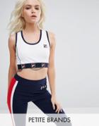 Fila Petite Crop Top With Logo Detail - White