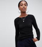 Noisy May Tall High Neck Lurex Top - Black