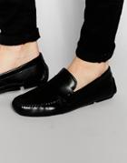 Red Tape Penny Loafer In Black Leather - Black