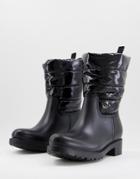 Asos Design George Padded Wellie Boots In Black