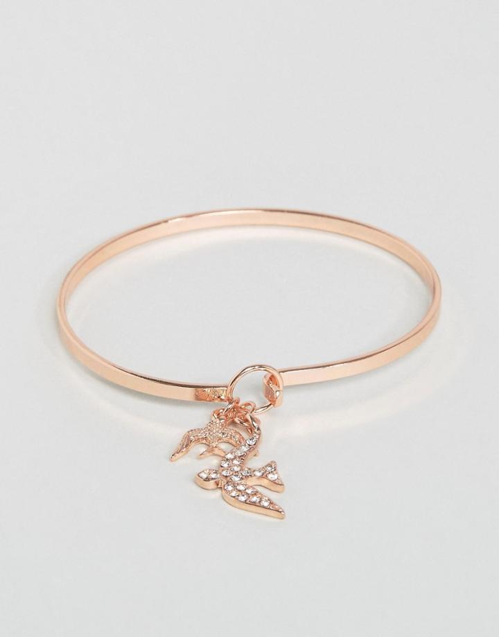Asos Swallow Charm Cuff Bracelet - Gold