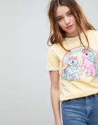 Asos T-shirt With My Little Pony Print And Contrast Binding - Yellow