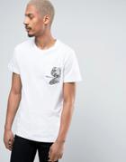 Versace T-shirt In White With Printed Pocket - White