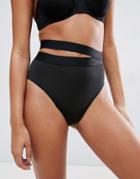 Asos Electra High Waist Pant With Side Strap - Black
