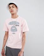 Aape By A Bathing Ape Nasa T-shirt With Triangle Back Print In Pink - Pink