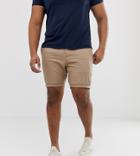 Asos Plus Skinny Chino Shorts In Stone