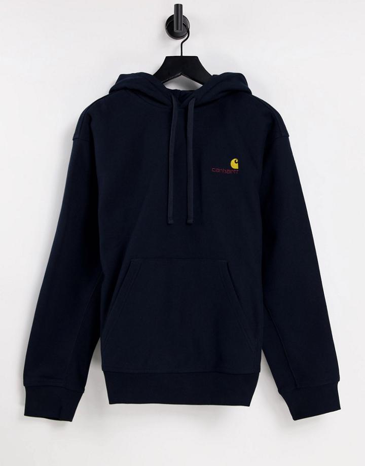 Carhartt Wip American Script Oversized Hoodie In Navy