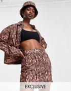 Reclaimed Vintage Inspired Mini Skirt In Tiger Print - Part Of A Set-multi