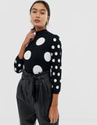 Hugo Mixed Spot Sweater - Black