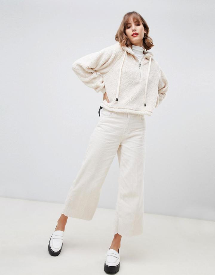 Stradivarius Str Cord Culottes - Cream