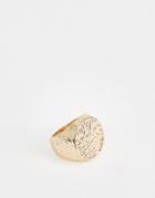 Monki Hammered Ring In Gold - Silver