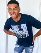 Boss Tomio 5 Large Print T-shirt In Navy