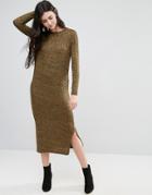 Vero Moda Long Sleeve Jersey Midi Dress - Brown