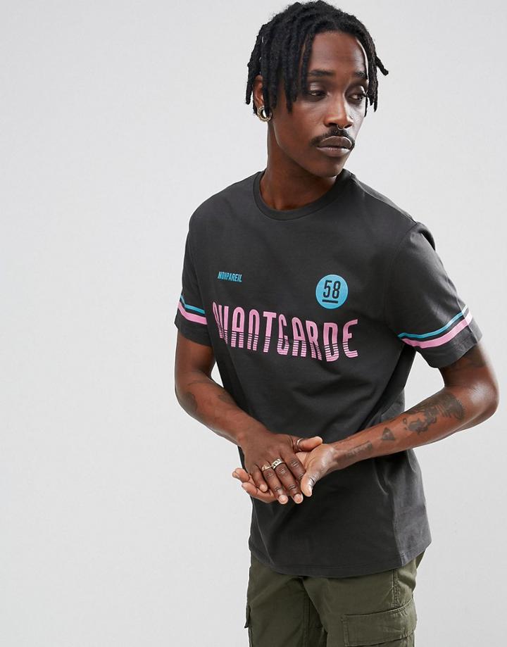 Asos Relaxed T-shirt With Avant Garde Print - Black