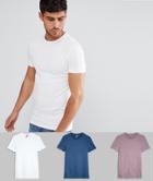 Asos Extreme Muscle T-shirt 3 Pack Save - Multi