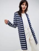 Ichi Stripe Jersey Cardigan - Navy