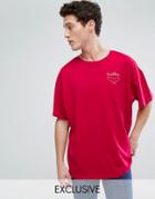 Cheap Monday Squad T-shirt In Red - Red