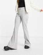 Topshop Jersey Twill Flare Pant In Gray