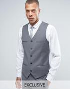 Noak Super Skinny Suit Vest - Gray