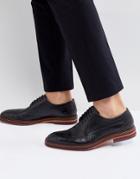 Ted Baker Gourduns Leather Brogue Shoes In Black - Black