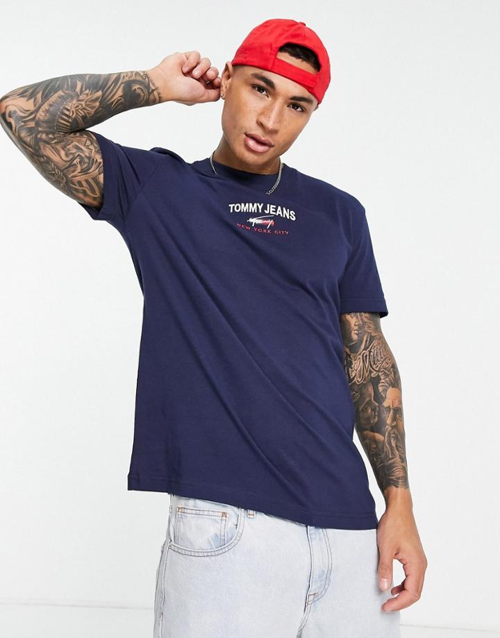 Tommy Jeans Timeless Logo T-shirt In Twilight Navy