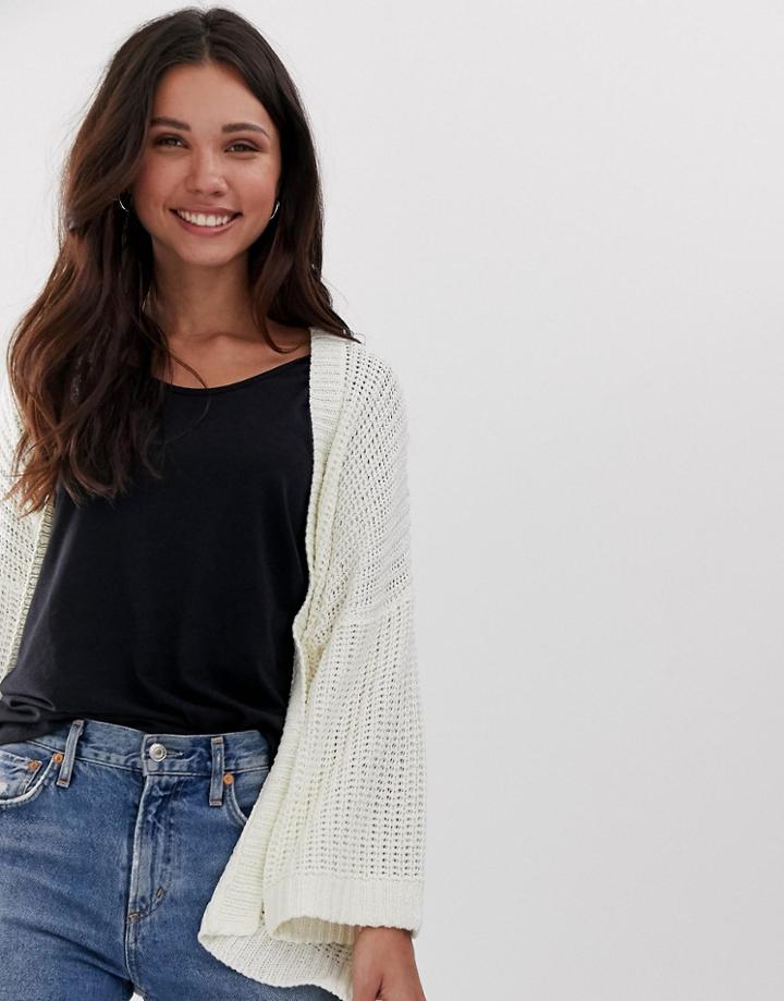 Brave Soul Edge To Edge Cardigan In Cream