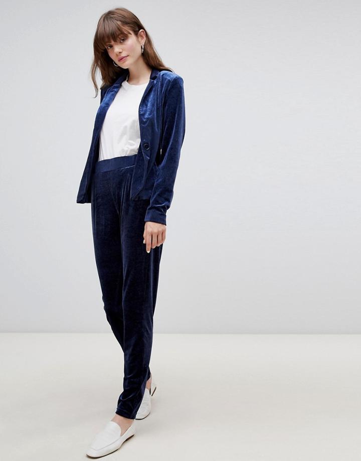 B.young Velvet Suit Pants - Navy