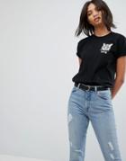 Hips & Hair Cute Cat T-shirt - Gray