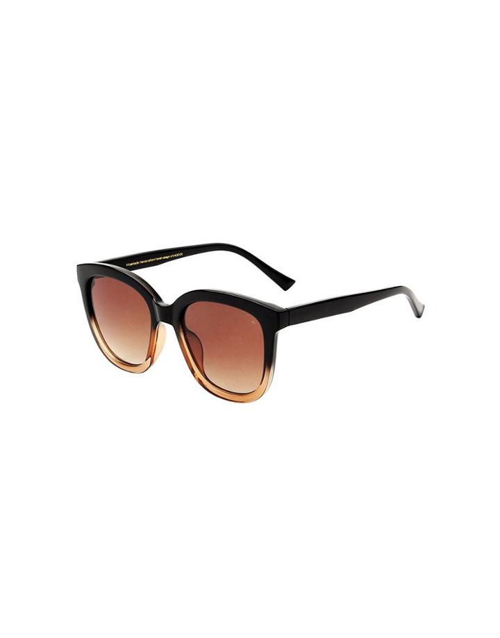 A.kjaerbede Billy Oversized Square Sunglasses In Black Brown Transparent