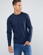 Tommy Hilfiger Long Sleeve Top With Flag Logo In Navy - Navy