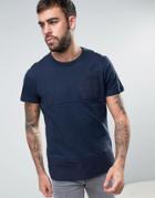 Dead Vintage Panel T-shirt With Chest Pocket - Navy