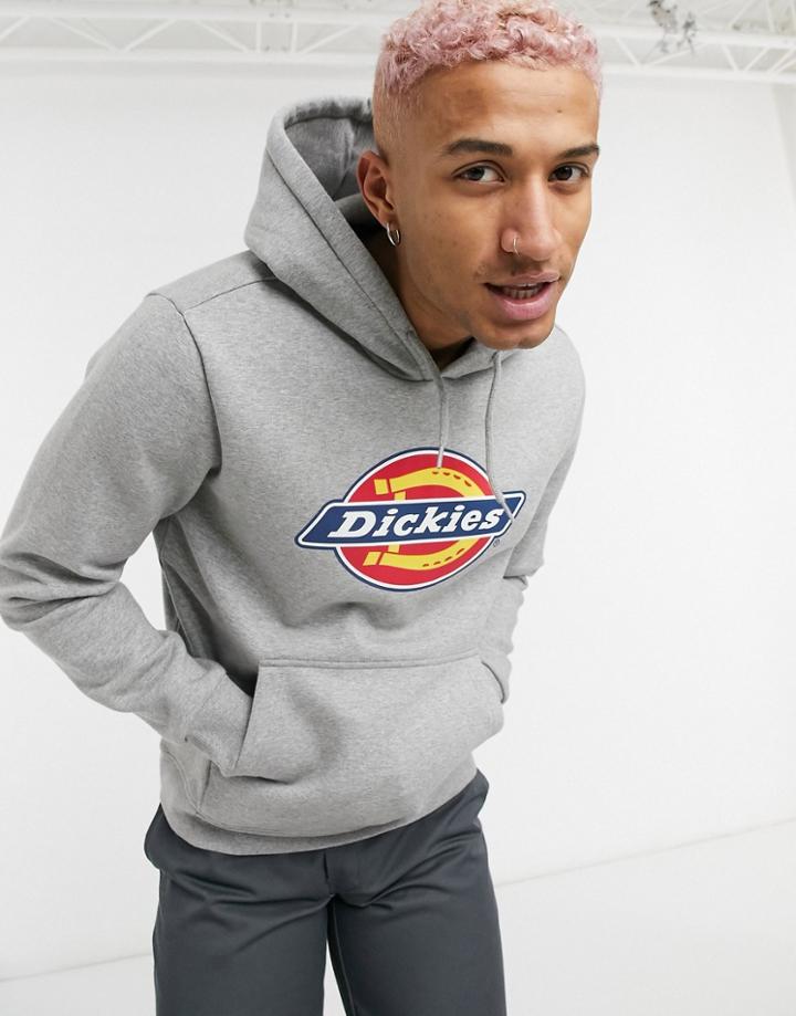 Dickies Horseshoe Icon Logo Hoodie In Gray-grey