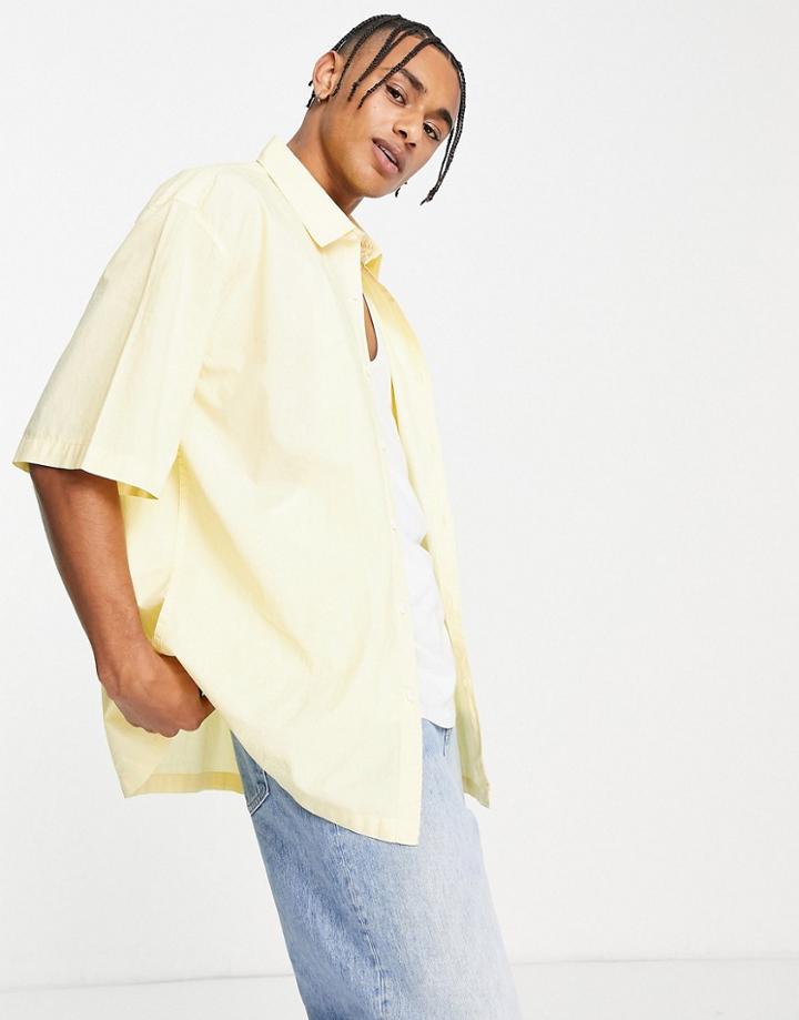 Topman Oversized Dad Shirt In Lemon Yellow