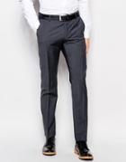 Selected Homme Slim Suit Trousers In Charcoal Wool Blend - Dark Gray