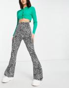 Miss Selfridge Zebra Print Kickflare Pants-multi