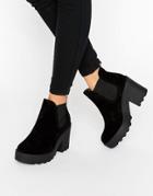 Truffle Collection Chunky Heel Chelsea Boot - Black