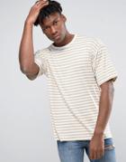 Other Uk Oversized Striped T-shirt With Dropped Sleeves - Stone