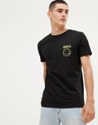 Asos Design Nirvana Band T-shirt With Chest Print - Black