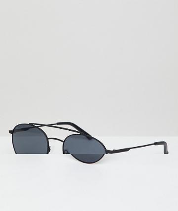 Hawkers Hills Round Sunglasses In Black - Black