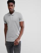 Selected Homme Polo With Concealed Placket - Gray