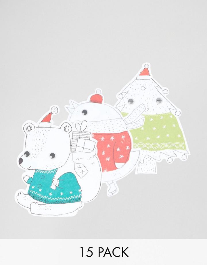 Paperchase Sweater Characters 15pk Holidays Cards - Multi