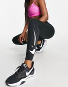 Nike Running Dri-fit Swoosh Run 7/8 Leggings In Black