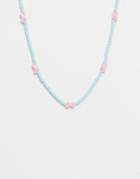 Asos Design Necklace With Butterfly Beads-multi