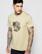 Fjallraven T-shirt With Rock Logo - Cork