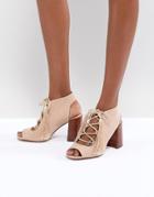 Asos Tonic Lace Up Heeled Sandals - Pink
