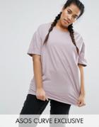 Asos Curve Oversized Tunic T-shirt - Purple