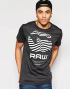 G-star T-shirt Rinor Crewneck G Raw Print In Black Heather - Black Htr